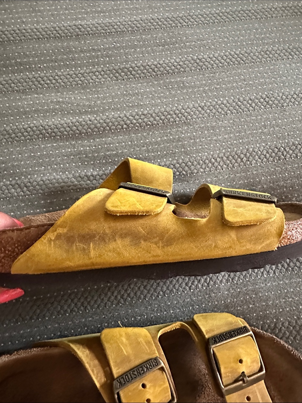Birkenstock Woman’s Two-Strap Sandals in Mustard Yellow - Picture 9 of 9